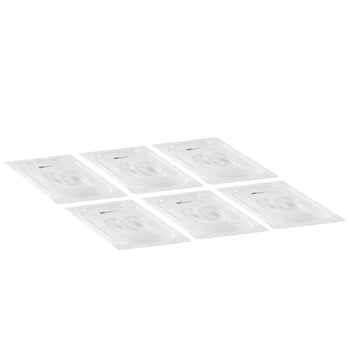 (6 szt.) Pokrywa GN 1/4 - z poliwęglanu - 265x162mm - Wysokość:23mm - przezroczysta