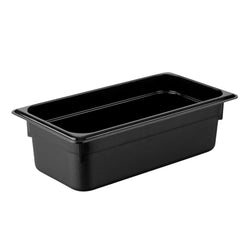 (6 szt.) Pojemnik GN z poliwęglanu - GN 1/3 - 100mm - Czarny - Pojemność:3,6L