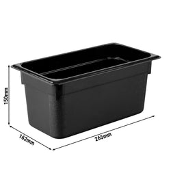 (6 szt.) Pojemnik GN z poliwęglanu - GN 1/4 - 150mm - Czarny - Pojemność:3,7L