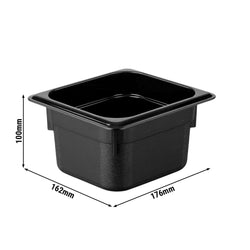 (6 szt.) Pojemnik GN z poliwęglanu - GN 1/6 - 100mm - Czarny - Pojemność:1,5L
