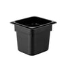 (12 sztuk) Pojemniki z poliwęglanu GN 1/6 – czarne – wysokość: 150 mm