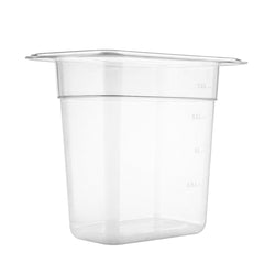 (6 szt.) Pojemnik GN z poliwęglanu - GN 1/9 - 150mm - Przezroczysty - Pojemność:1,27L