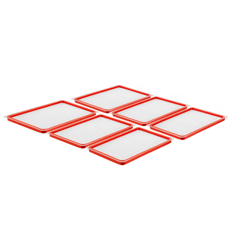 (6 szt.) Pokrywa GN 1/2 - z poliwęglanu - szczelna - 325x265mm - Wysokość:10mm - przezroczysta