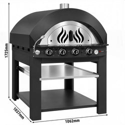 Piec do pizzy – gazowy – 4x 30 cm – manualny – z podstawą – antracytowy, zdjęcie 2 z 7