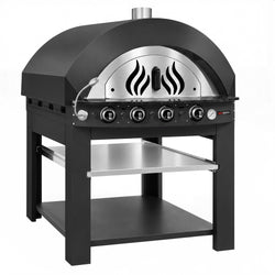 Piec do pizzy – gazowy – 4x 30 cm – manualny – z podstawą – antracytowy