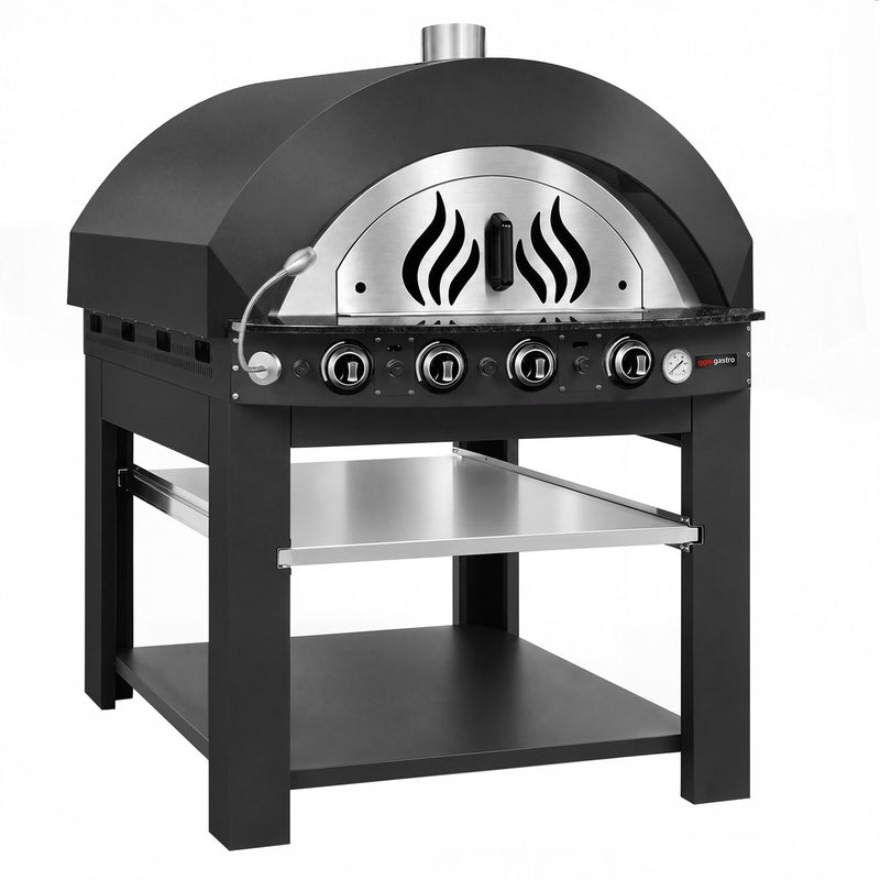 Piec do pizzy – gazowy – 4x 30 cm – manualny – z podstawą – antracytowy, zdjęcie 1 z 7