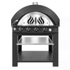 Piec do pizzy – gazowy – 4x 30 cm – manualny – z podstawą – antracytowy, zdjęcie 3 z 7
