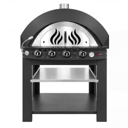 Piec do pizzy – gazowy – 4x 30 cm – manualny – z podstawą – antracytowy, zdjęcie 3 z 7
