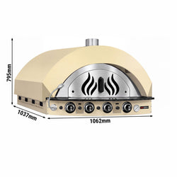 Piec do pizzy – gazowy – 4x 30 cm – do 400 °C – manualny – żółty kremowy, zdjęcie 2 z 7