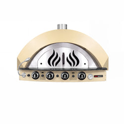 Piec do pizzy – gazowy – 4x 30 cm – do 400 °C – manualny – żółty kremowy, zdjęcie 3 z 7