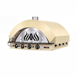 Piec do pizzy – gazowy – 4x 30 cm – do 400 °C – manualny – żółty kremowy, zdjęcie 4 z 7