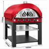 Piec do pizzy – gazowy – 4x 30 cm – manualny – z podstawą – czerwony, zdjęcie 2 z 7