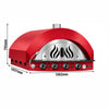 Piec do pizzy – gazowy – 4x 30 cm – do 400 °C – manualny – czerwony