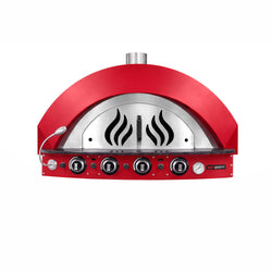 Piec do pizzy – gazowy – 4x 30 cm – do 400 °C – manualny – czerwony