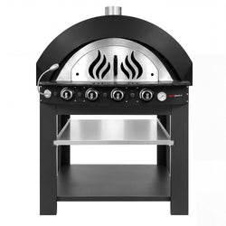Piec do pizzy – gazowy – 4x 30 cm – manualny – z podstawą – czarny, zdjęcie 3 z 7