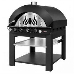 Piec do pizzy – gazowy – 4x 30 cm – manualny – z podstawą – czarny, zdjęcie 4 z 7