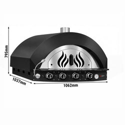 Piec do pizzy – gazowy – 4x 30 cm – do 400 °C – manualny – czarny, image 2 of 7