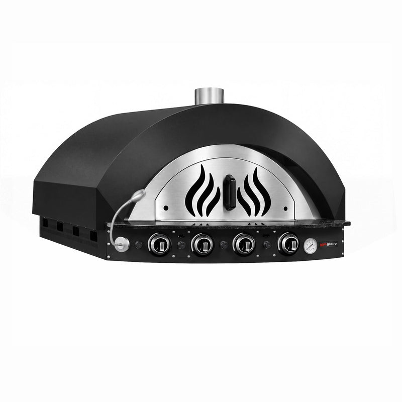 Piec do pizzy – gazowy – 4x 30 cm – do 400 °C – manualny – czarny, image 1 of 7