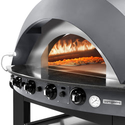 Piec do pizzy – gazowy – 9x 30 cm – manualny – z podstawą – antracytowy