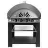 Piec do pizzy – gazowy – 9x 30 cm – manualny – z podstawą – antracytowy