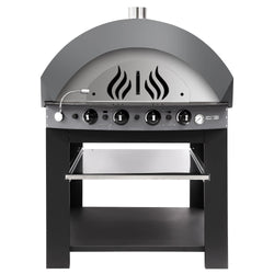Piec do pizzy – gazowy – 9x 30 cm – manualny – z podstawą – antracytowy
