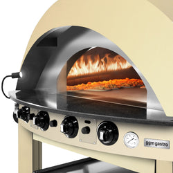 Gazowy piec do pizzy – 9 x 25 cm – manualny – kremowo-żółty