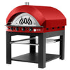 Gazowy piec do pizzy – 12 x Ø30 cm – ręczny – czerwony – wraz z podstawą