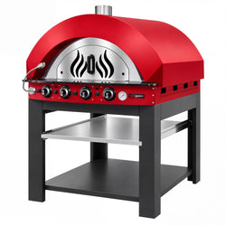 Piec do pizzy – gazowy – 4x 30 cm – manualny – z podstawą – czerwony, zdjęcie 4 z 7