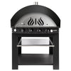 Piec do pizzy – gazowy – 9x 30 cm – manualny – z podstawą – czarny