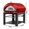 Gazowy piec do pizzy – 9 x Ø30cm – manualny – czerwony – wraz ze stojakiem