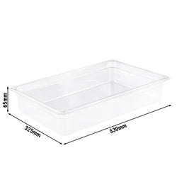 (6 szt.) Pojemnik GN z polipropylenu - GN 1/1 - 65mm - Przezroczysty (mleczny) - Pojemność:8,5L
