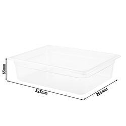 (6 szt.) Pojemnik GN z polipropylenu - GN 1/2 - 65mm - Przezroczysty - Pojemność:3,9L