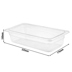 (6 szt.) Pojemnik GN z polipropylenu - GN 1/3 - 100mm - Przezroczysty (mleczny) - Pojemność:3,6L
