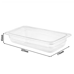 (6 szt.) Pojemnik GN z polipropylenu - GN 1/3 - 65mm - Przezroczysty - Pojemność:2,4L