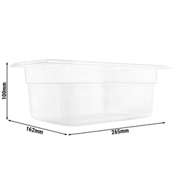(6 szt.) Pojemnik GN z polipropylenu - GN 1/4 - 100mm - Przezroczysty (mleczny) - Pojemność:2,5L