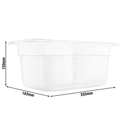 (6 szt.) Pojemnik GN z polipropylenu - GN 1/4 - 150mm - Przezroczysty (mleczny) - Pojemność:3,7L