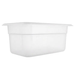 (12 sztuk) Pojemniki polipropylenowe GN 1/4 – mleczne – wysokość: 150 mm
