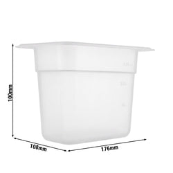 (12 pcs) Polypropylene Container - GN 1/9 - Translucent - 0.85 L - Height: 100 mm