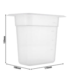 (12 sztuk) Pojemniki polipropylenowe GN 1/9 – w kolorze mlecznym – wysokość: 150 mm
