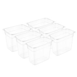 (6 szt.) Pojemnik GN z polipropylenu - GN 1/9 - 150mm - przezroczysty - Pojemność:1,27L