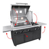 Stacja do grillowania – gazowa – czarna – 22,5 kW – do gazu propanowego i ziemnego