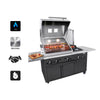 Stacja do grillowania – gazowa – czarna – 22,5 kW – do gazu propanowego i ziemnego