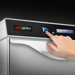 Double-skinned Undercounter Commercial Dishwasher - 500mm Basket - Digital Controls - 3.9kW - with Integrated Water Softener - with Drain, Rinse Aid & Detergent Pumps