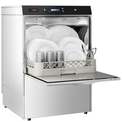 Dwuścienna zmywarka do naczyń - cyfrowa - 3,9 kW - włącznie z odkamieniaczem - z detergentem, nabłyszczaczem & pompą spustową