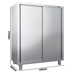 Szafka na naczynia PREMIUM - 1600 x 600 mm - 2 drzwi przesuwne - wysokość: 1800 mm