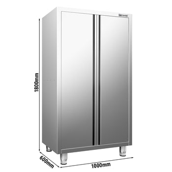 Szafka na naczynia PREMIUM - 1000x600mm - z 2 drzwiami skrzydłowymi - wysokość: 1800mm - Prime Gastro