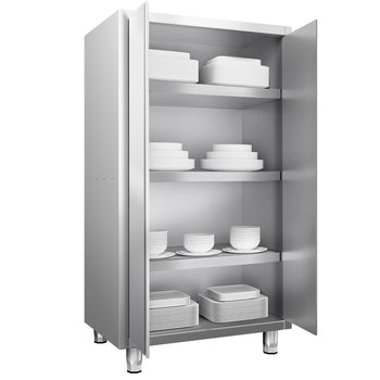 Szafka na naczynia PREMIUM - 1000x700mm - z 2 drzwiami skrzydłowymi - wysokość: 1800mm - Prime Gastro