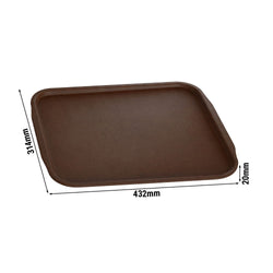 Taca stołówkowa - 440 x 320 mm - brązowa