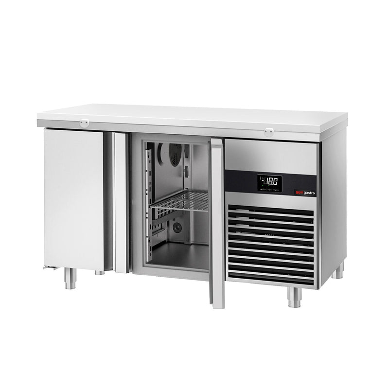 Stół mroźniczy PREMIUM - 1400x700mm - 281L - z 2 drzwiami - na rynek PL - w tym deska do krojenia Biały
