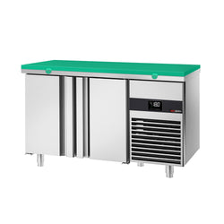 Stół mroźniczy PREMIUM - 1400x700mm - 281L - z 2 drzwiami - na rynek PL - w tym deska do krojenia Zielony